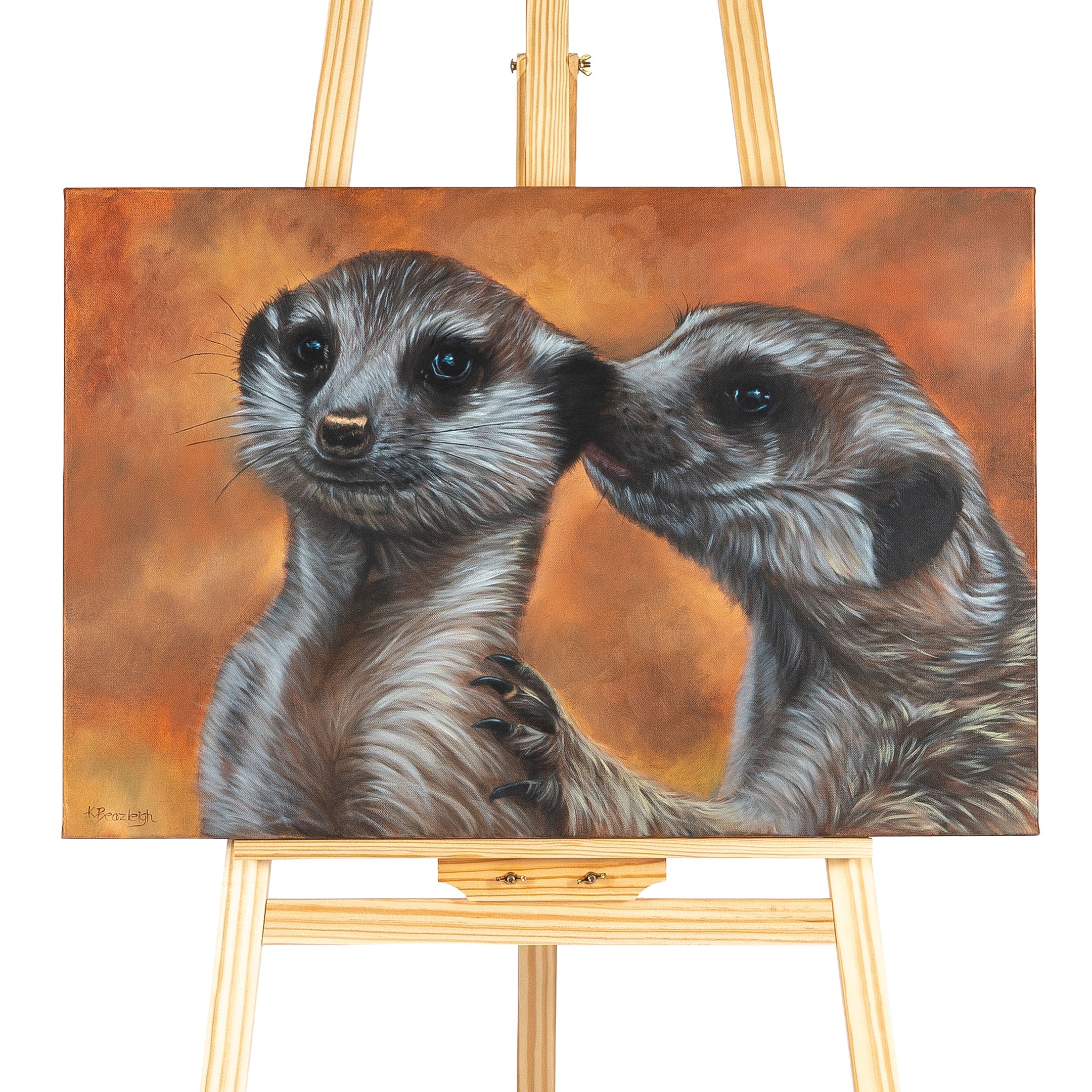 Whispering Meercats by Kerry Beazleigh Art